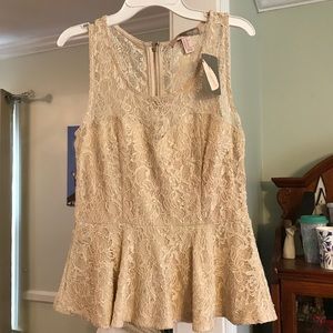 Forever 21 lace peplum top. Brand new/ never worn.